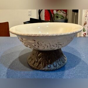 GG Collection Cream and Brown Decorative Bowl